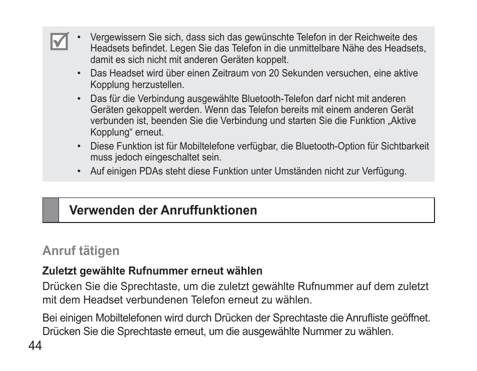 Verwenden der anruffunktionen, Verwenden.der.anruffunktionen anruf.tätigen | Samsung BHM3500 User Manual | Page 47 / 173