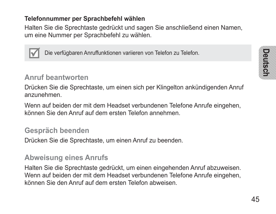 De uts ch | Samsung BHM3500 User Manual | Page 48 / 173