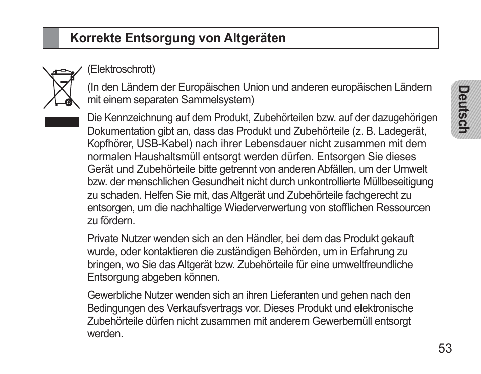Korrekte entsorgung von altgeräten, De uts ch | Samsung BHM3500 User Manual | Page 56 / 173