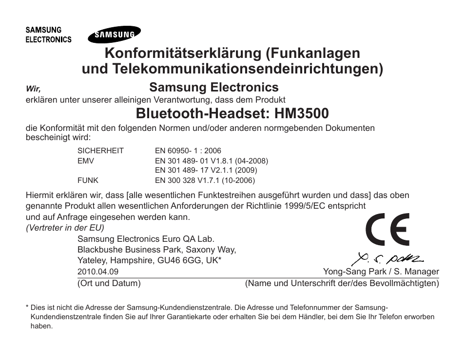 Bluetooth-headset:.hm3500, Samsung.electronics | Samsung BHM3500 User Manual | Page 59 / 173