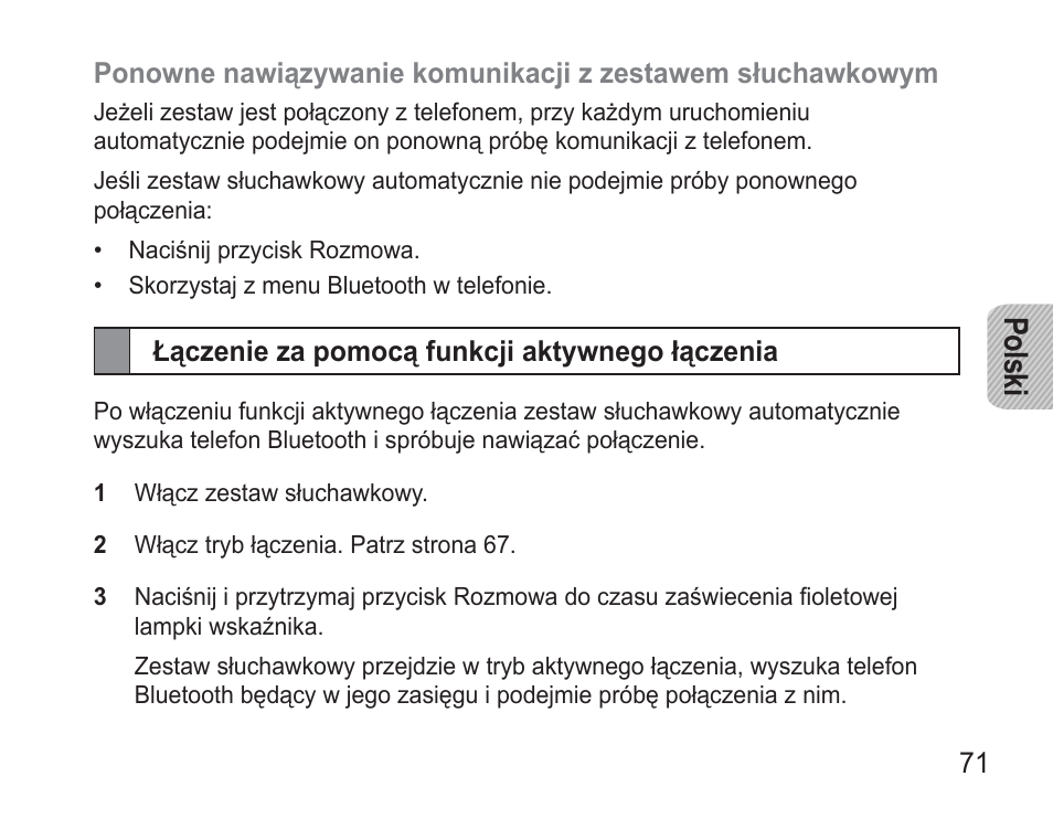 Łączenie za pomocą funkcji aktywnego łączenia, Po lsk i | Samsung BHM3500 User Manual | Page 74 / 173