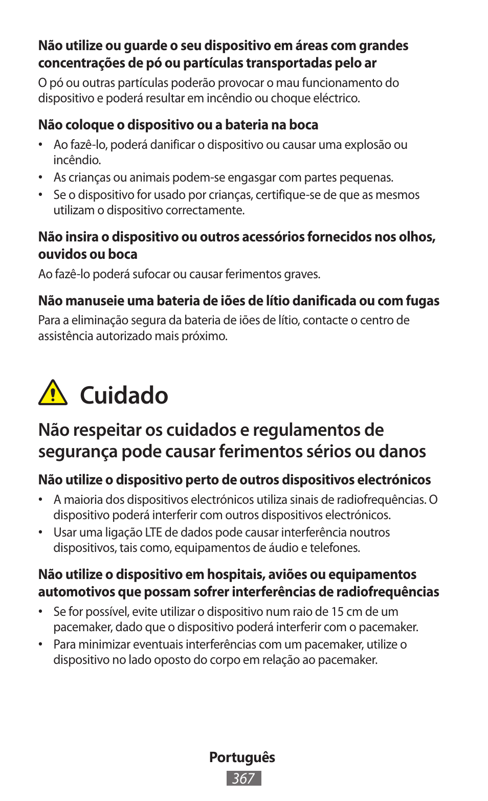 Cuidado | Samsung GT-N5110 User Manual | Page 368 / 558