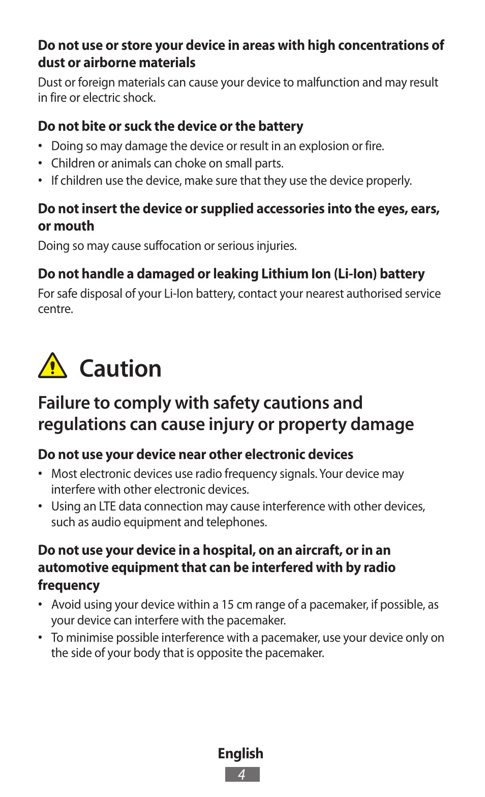 Caution | Samsung GT-N5110 User Manual | Page 5 / 558