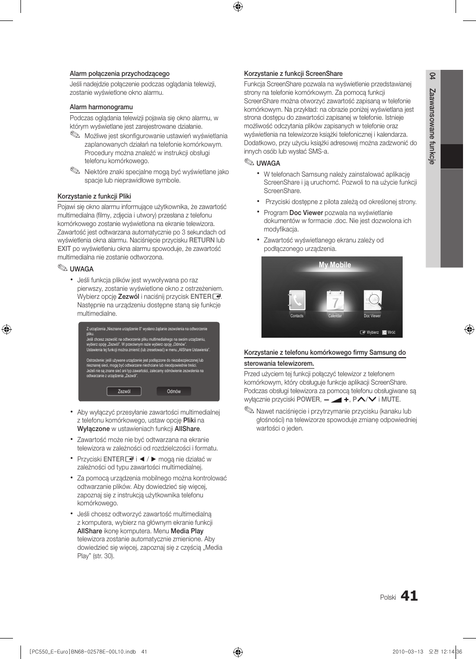 Samsung PS50C550G1W User Manual | Page 141 / 501