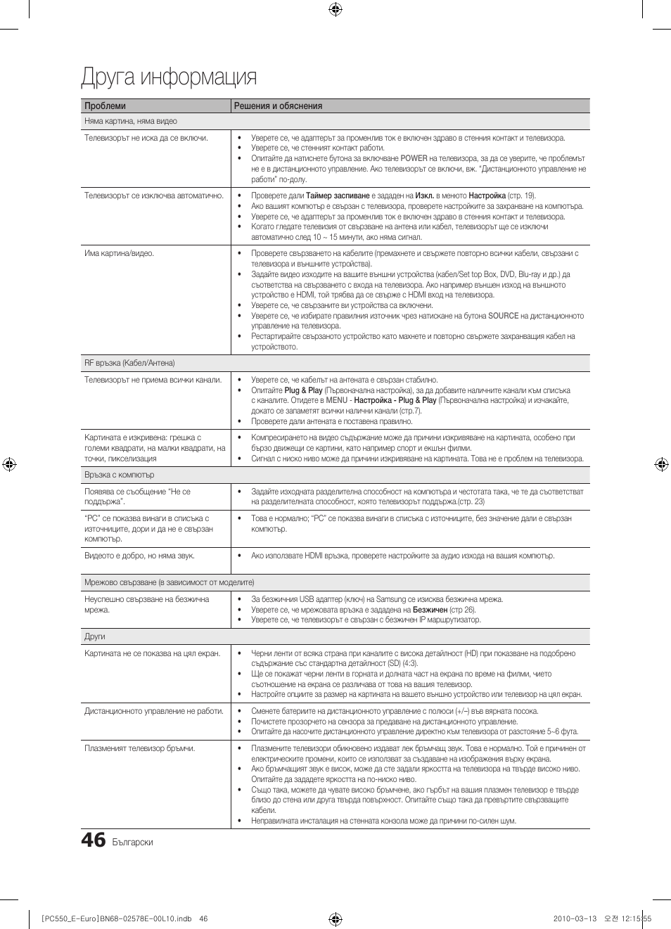 Друга информация | Samsung PS50C550G1W User Manual | Page 246 / 501