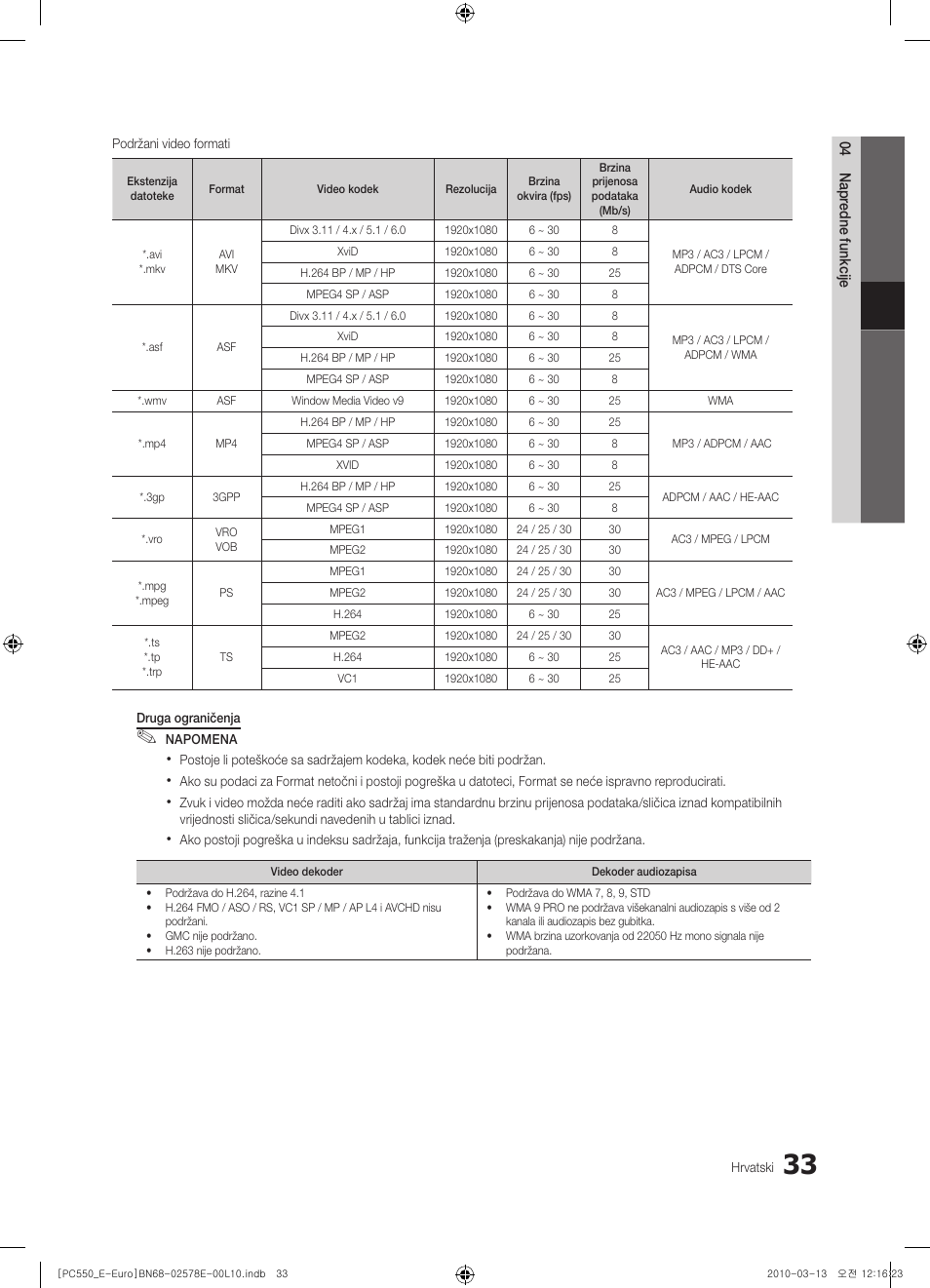 Samsung PS50C550G1W User Manual | Page 283 / 501