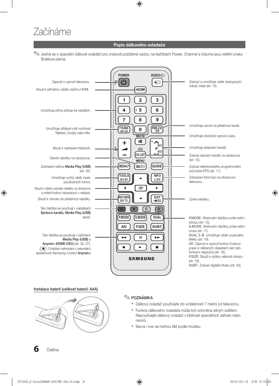 Začínáme | Samsung PS50C550G1W User Manual | Page 306 / 501