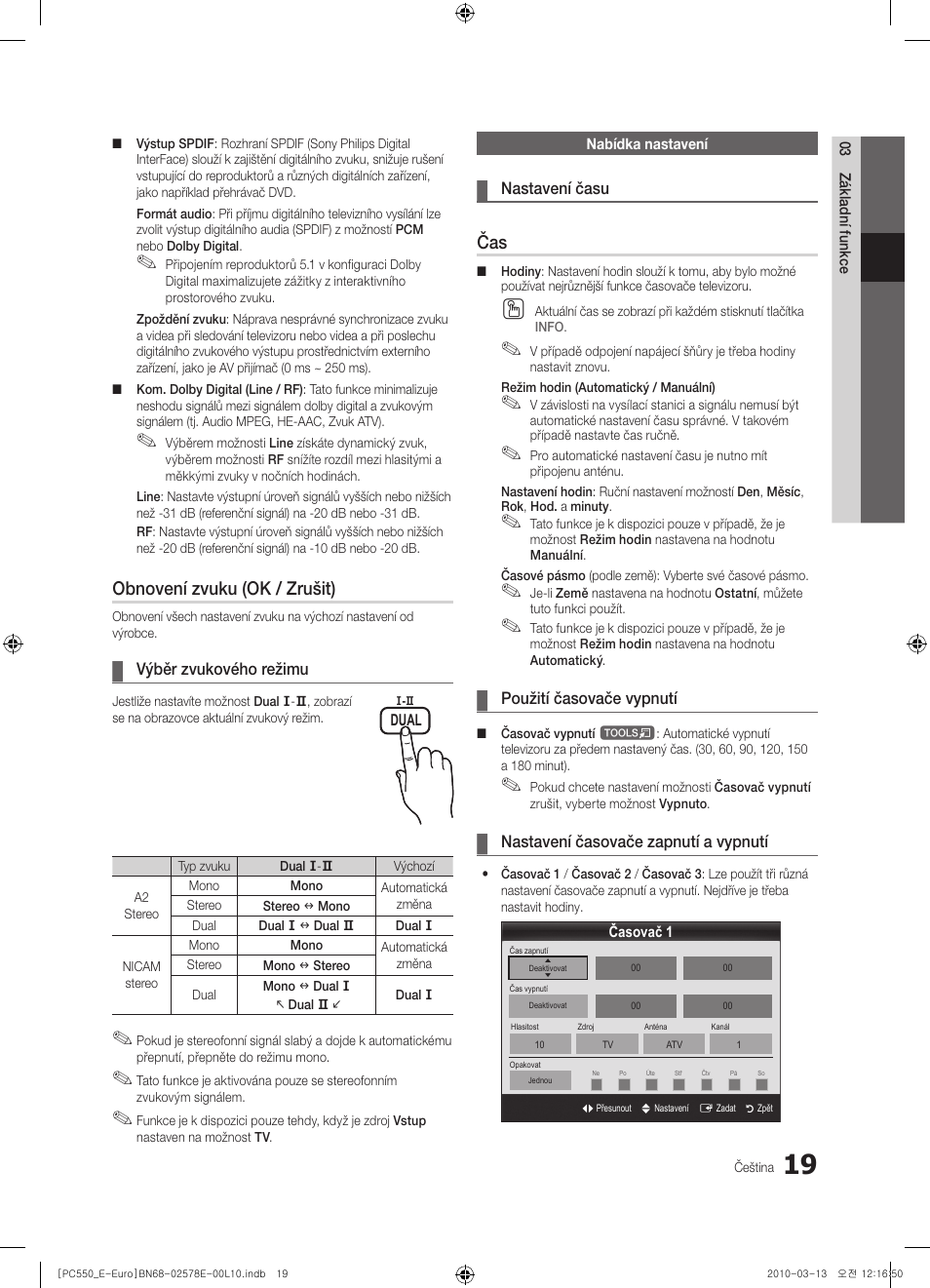 Obnovení zvuku (ok / zrušit) | Samsung PS50C550G1W User Manual | Page 319 / 501