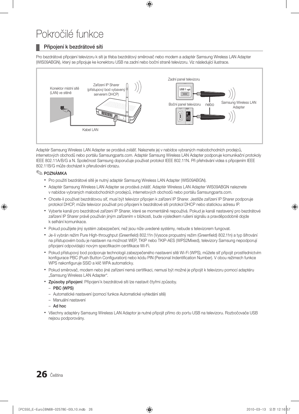 Pokročilé funkce | Samsung PS50C550G1W User Manual | Page 326 / 501