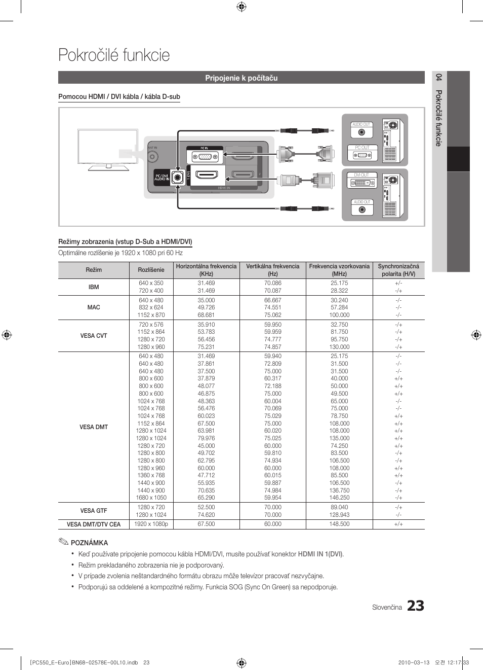 Pokročilé funkcie | Samsung PS50C550G1W User Manual | Page 373 / 501