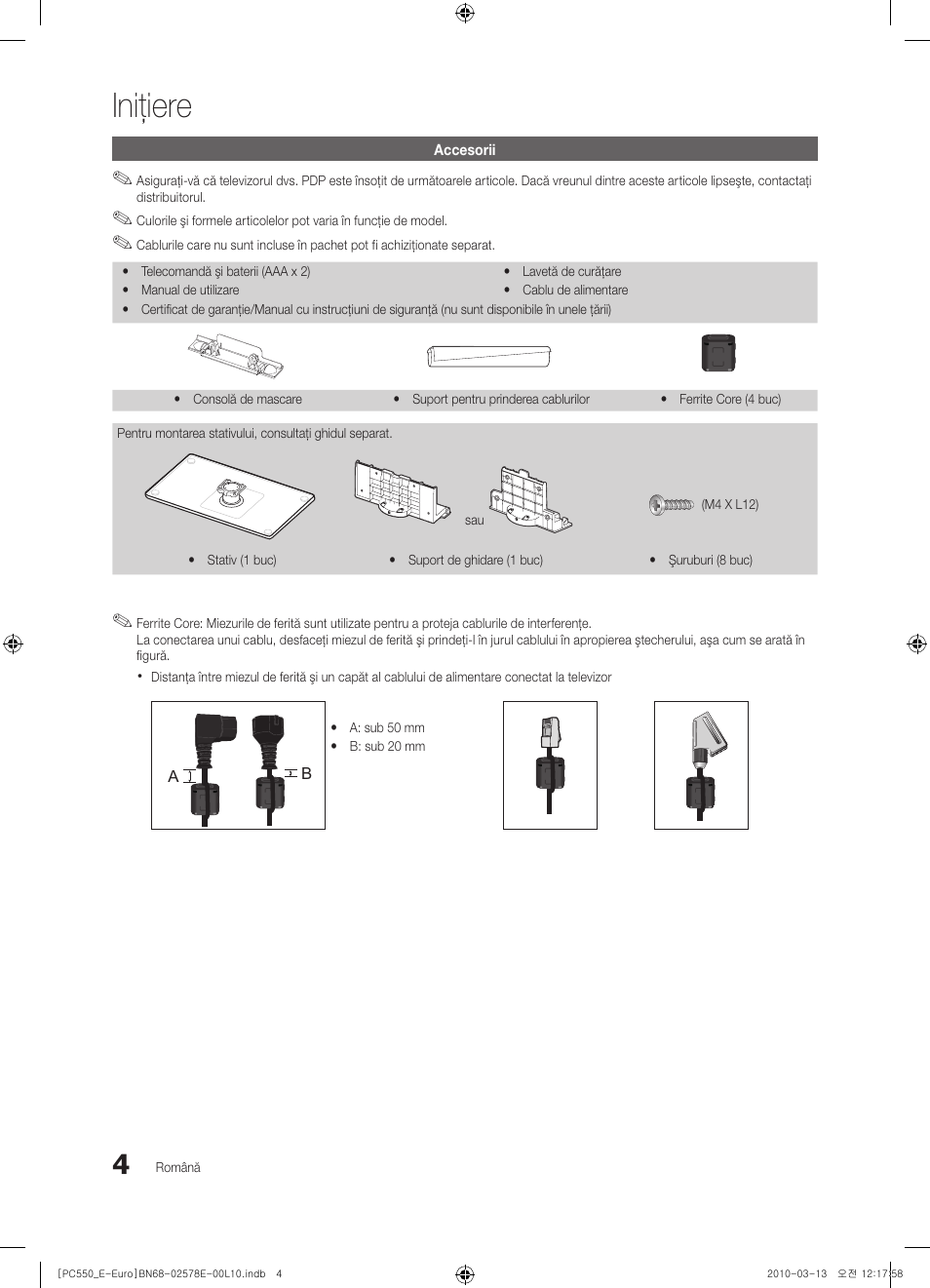 Iniţiere | Samsung PS50C550G1W User Manual | Page 404 / 501