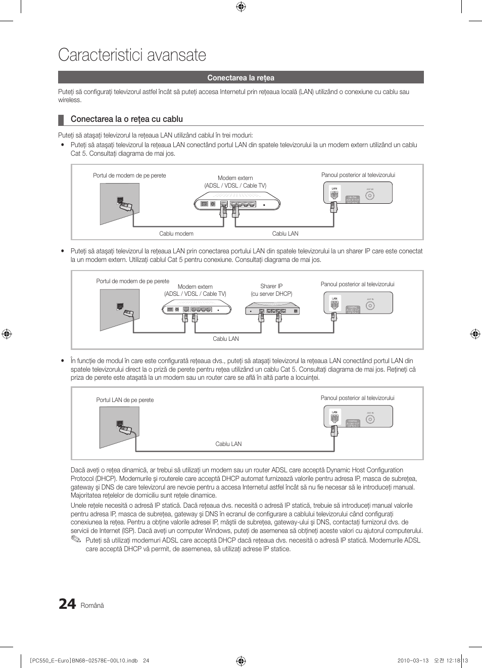 Caracteristici avansate | Samsung PS50C550G1W User Manual | Page 424 / 501