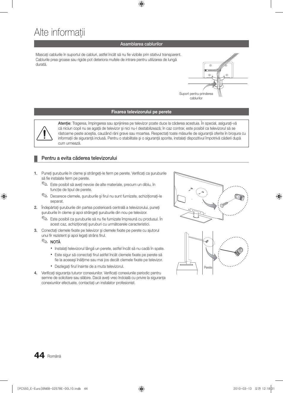 Alte informaţii | Samsung PS50C550G1W User Manual | Page 444 / 501