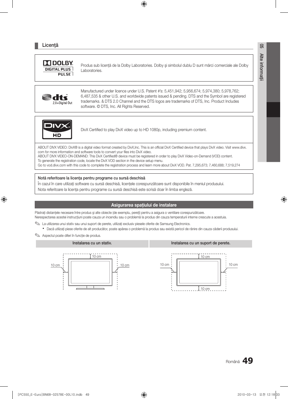 Samsung PS50C550G1W User Manual | Page 449 / 501