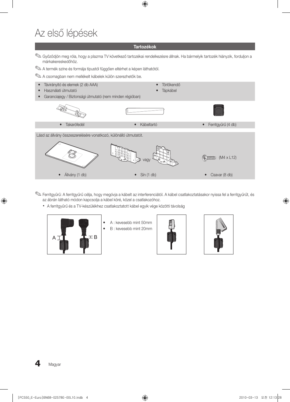 Az első lépések | Samsung PS50C550G1W User Manual | Page 54 / 501