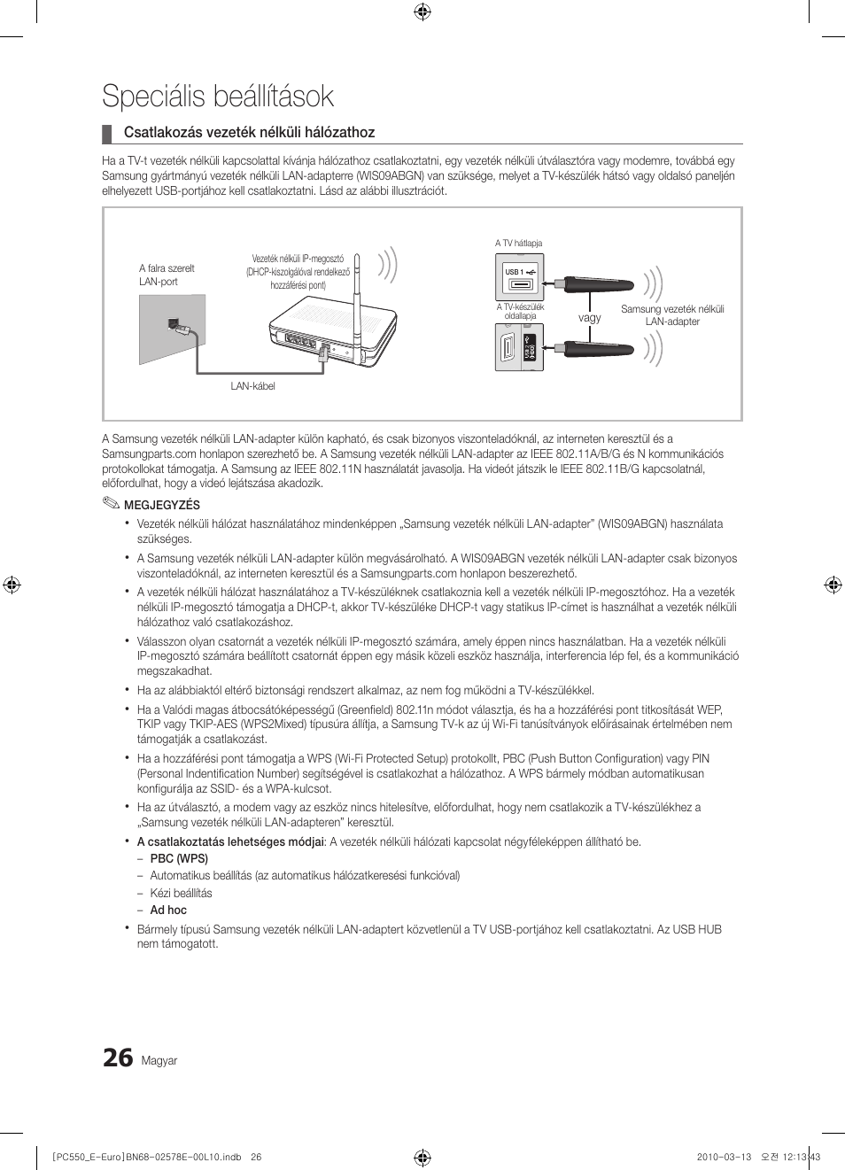 Speciális beállítások | Samsung PS50C550G1W User Manual | Page 76 / 501