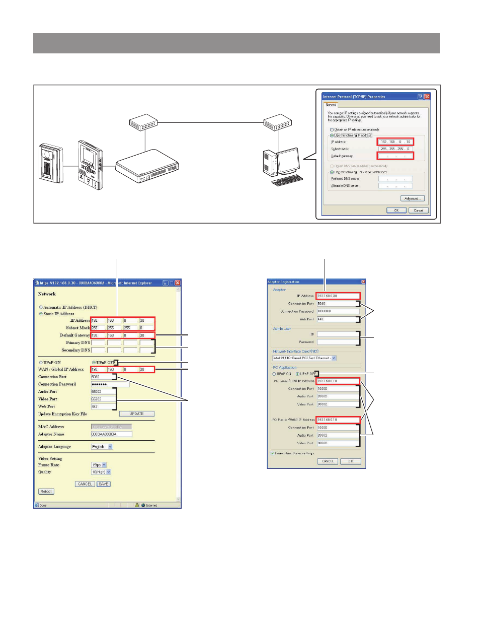 Example of registration, Lan / wan | Aiphone JKW-IP User Manual | Page 54 / 56