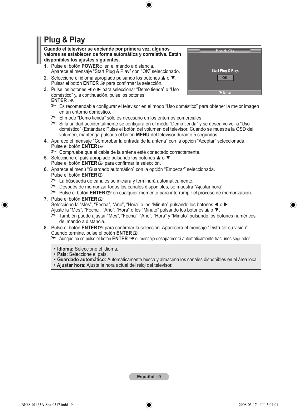 Plug & play | Samsung LE32A431T2 User Manual | Page 223 / 509