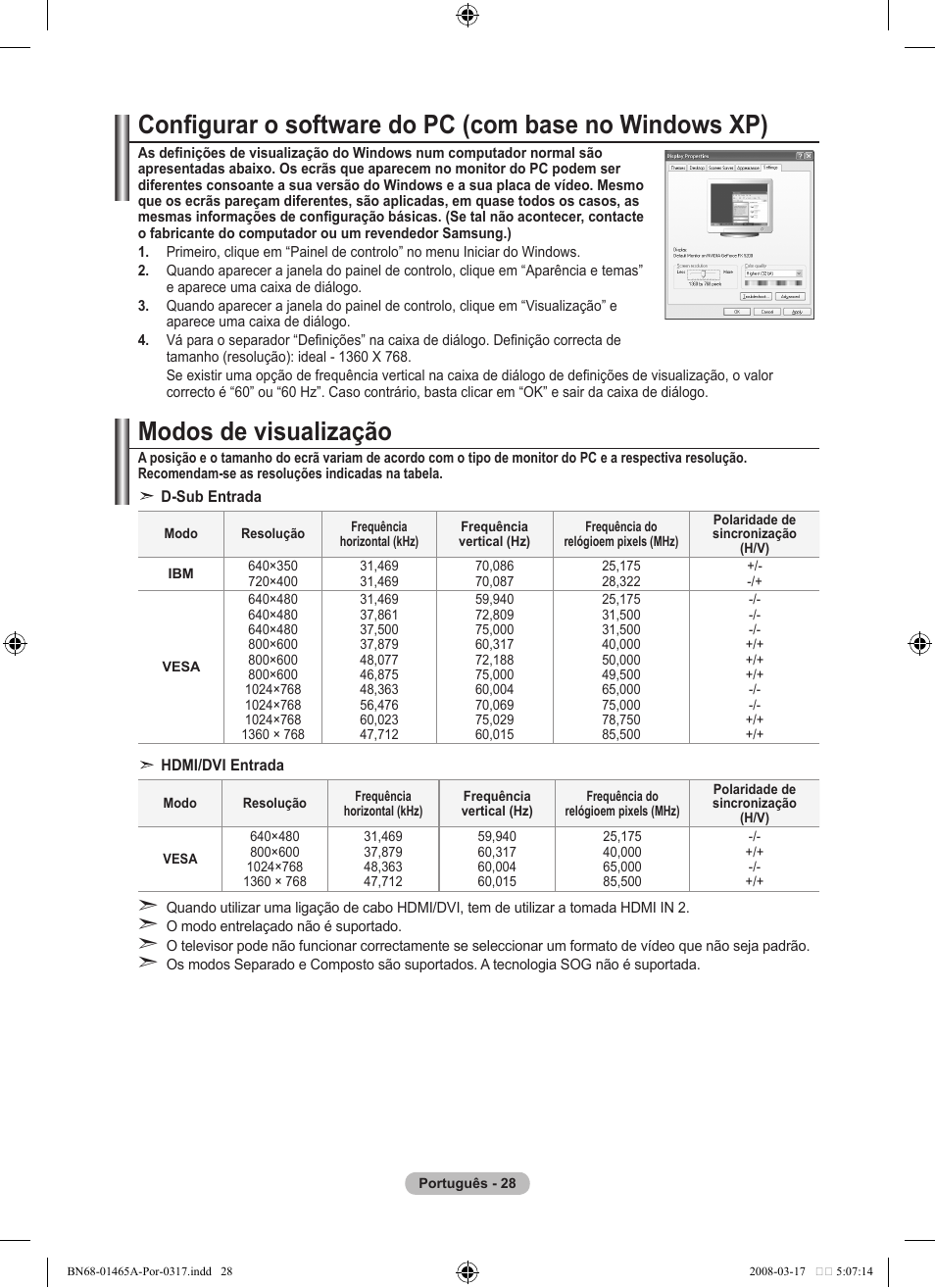 Modos de visualização | Samsung LE32A431T2 User Manual | Page 284 / 509