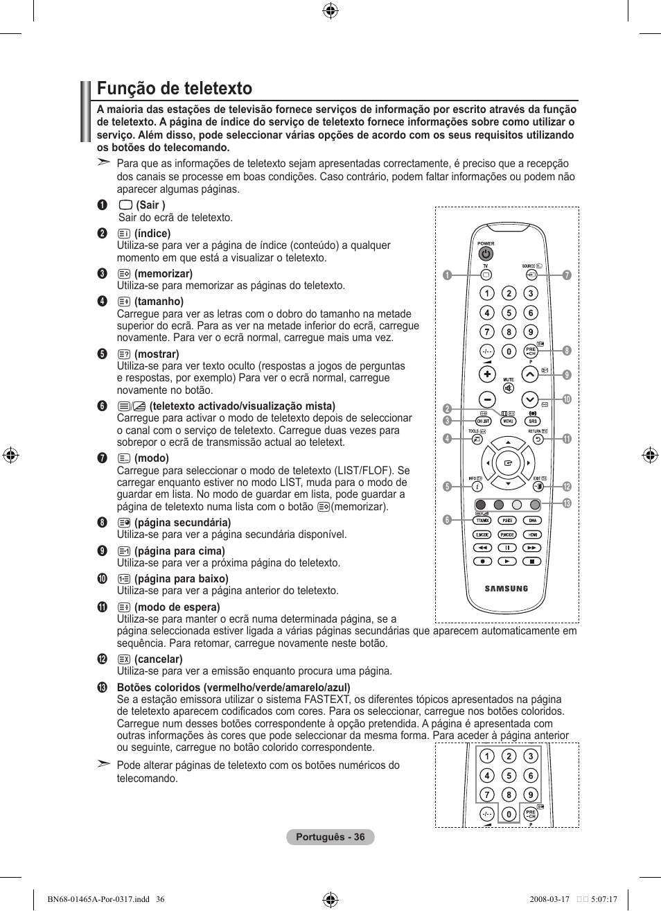 Função de teletexto | Samsung LE32A431T2 User Manual | Page 292 / 509