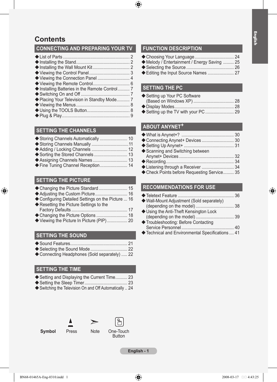 Samsung LE32A431T2 User Manual | Page 3 / 509