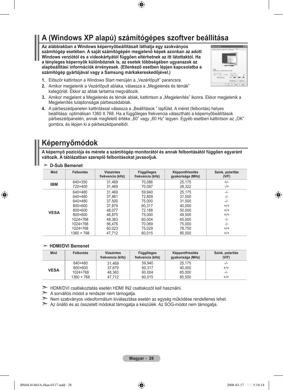 Képernyőmódok | Samsung LE32A431T2 User Manual | Page 326 / 509