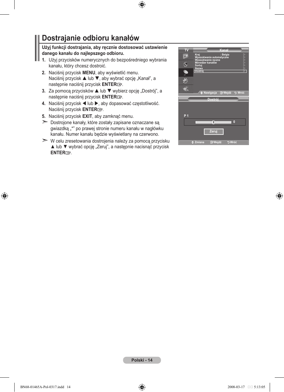 Dostrajanie odbioru kanałów | Samsung LE32A431T2 User Manual | Page 354 / 509