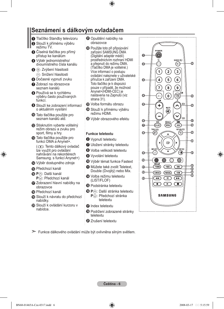 Seznámení s dálkovým ovladačem | Samsung LE32A431T2 User Manual | Page 388 / 509