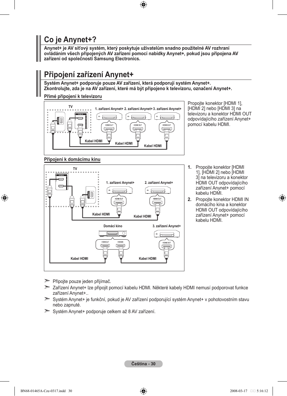 Připojení zařízení anynet, Co je anynet | Samsung LE32A431T2 User Manual | Page 412 / 509