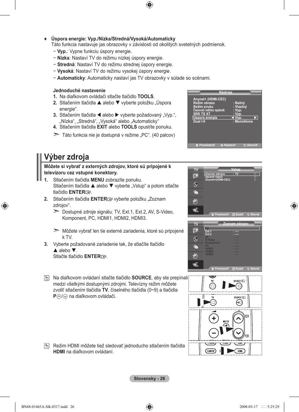 Výber zdroja | Samsung LE32A431T2 User Manual | Page 450 / 509