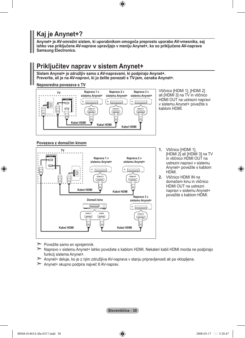 Kaj je anynet, Priključitev naprav v sistem anynet | Samsung LE32A431T2 User Manual | Page 496 / 509