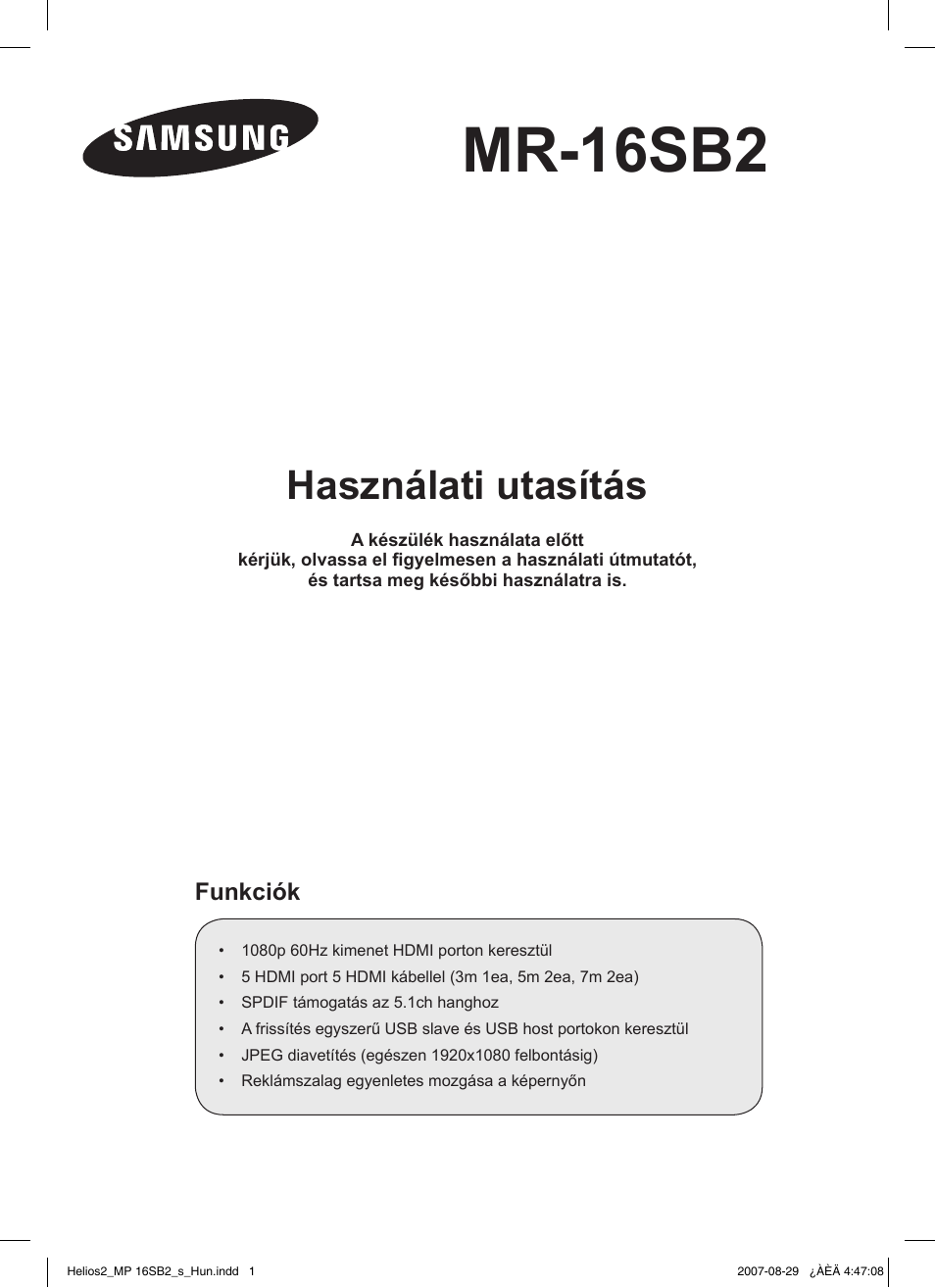 Mr-16sb2, Használati utasítás | Samsung MR-16SB2 User Manual | Page 55 / 151