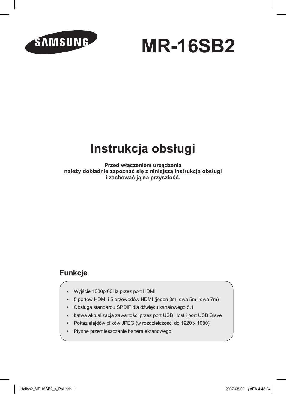 Mr-16sb2, Instrukcja obsługi | Samsung MR-16SB2 User Manual | Page 67 / 151
