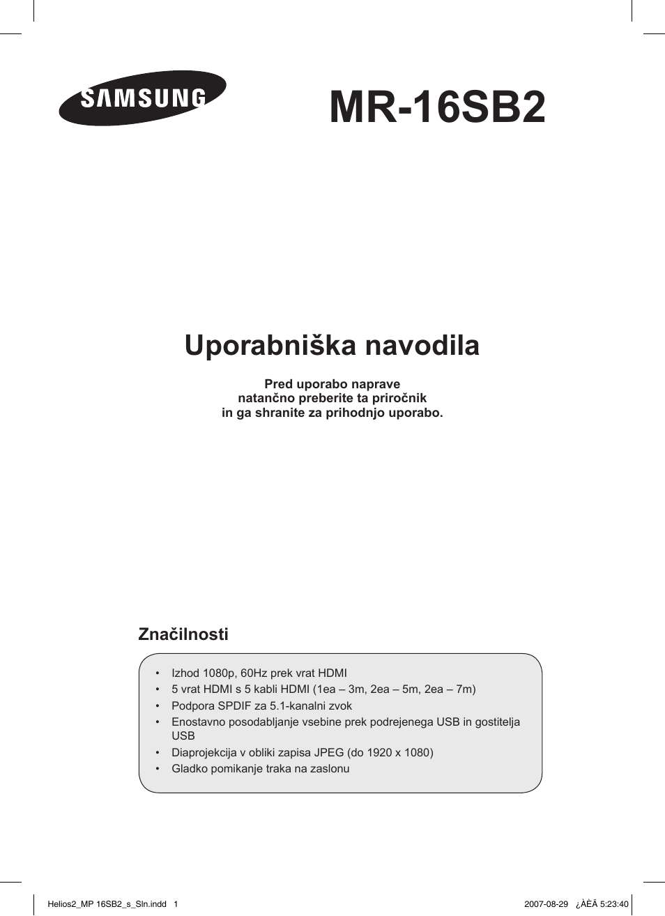 Mr-16sb2, Uporabniška navodila | Samsung MR-16SB2 User Manual | Page 97 / 151