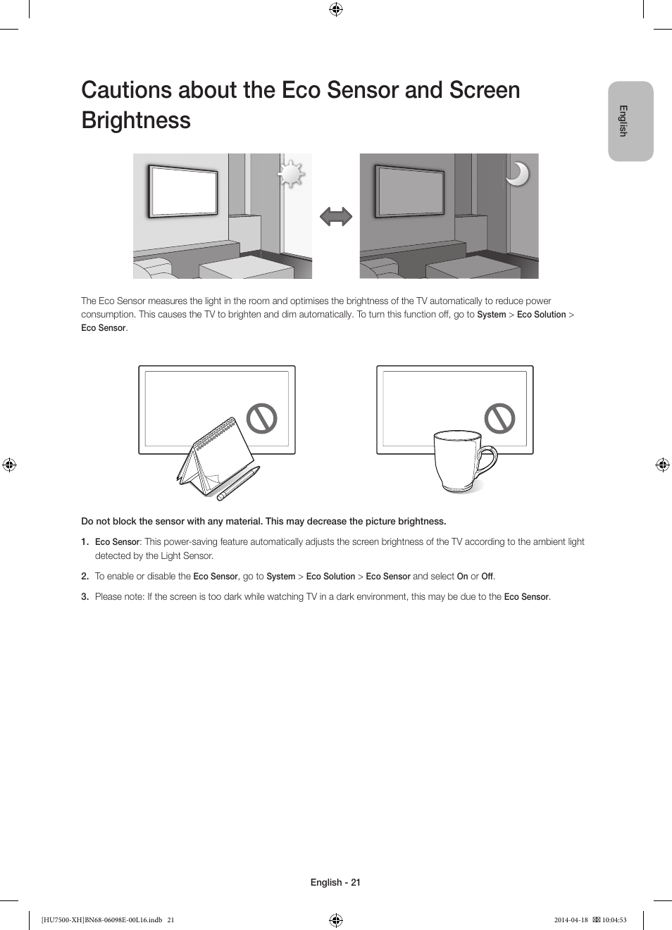 Samsung UE55HU7500L User Manual | Page 21 / 385