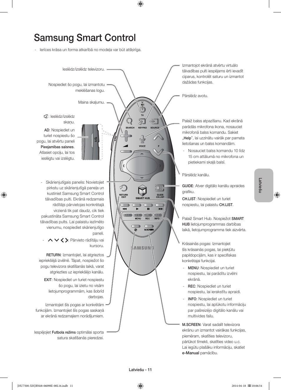 Samsung smart control | Samsung UE55HU7500L User Manual | Page 323 / 385