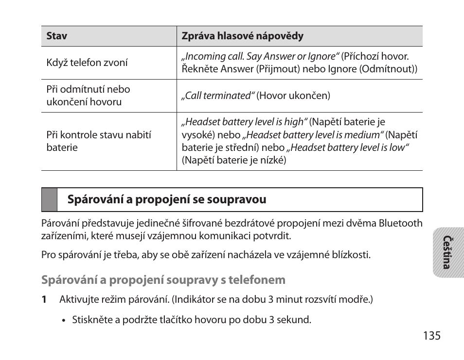 Spárování a propojení se soupravou | Samsung HM6000 User Manual | Page 137 / 183