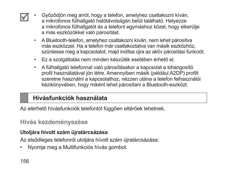 Hívásfunkciók használata | Samsung HM1700 User Manual | Page 158 / 169