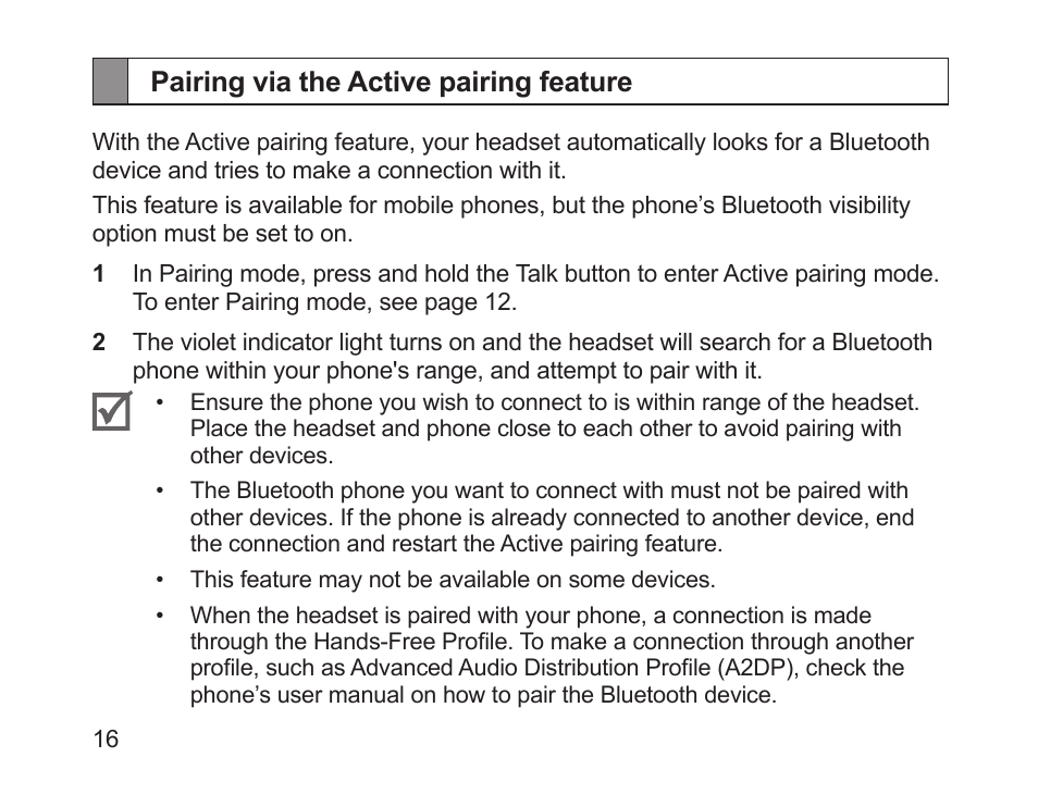 Pairing via the active pairing feature | Samsung HM1700 User Manual | Page 18 / 169