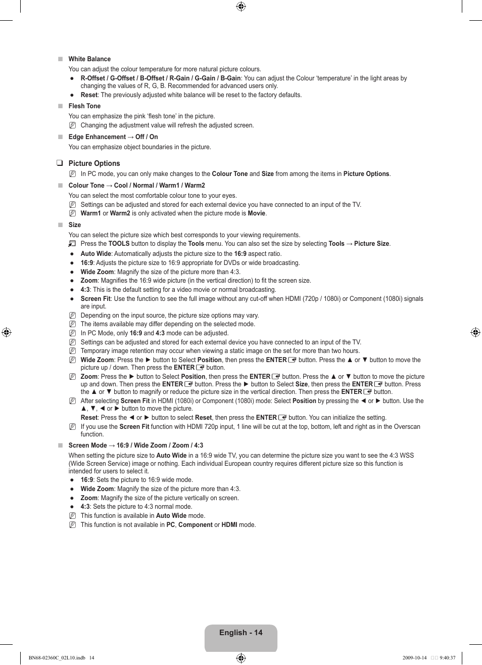 Samsung LE26B450C4W User Manual | Page 16 / 326
