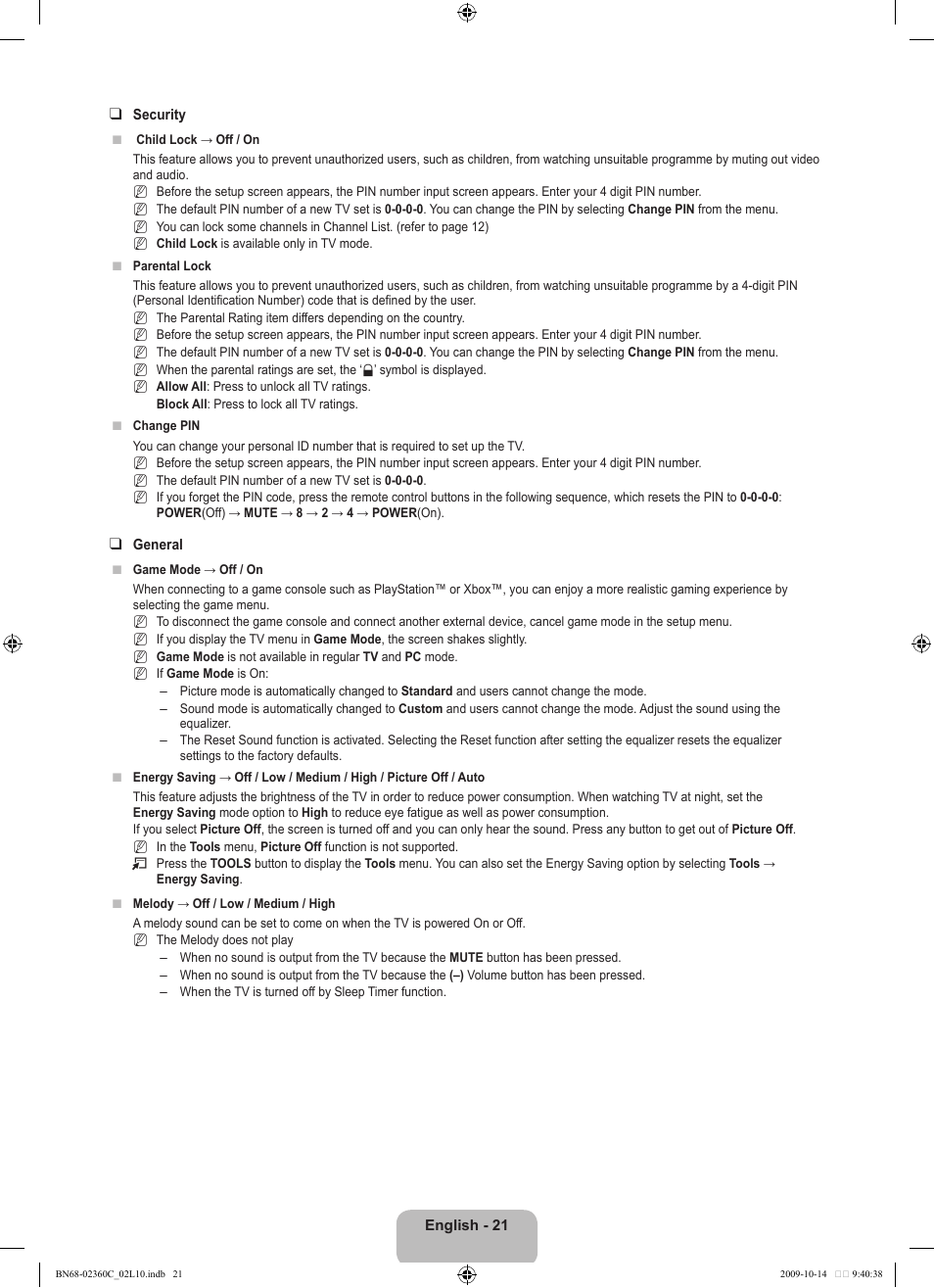 Samsung LE26B450C4W User Manual | Page 23 / 326