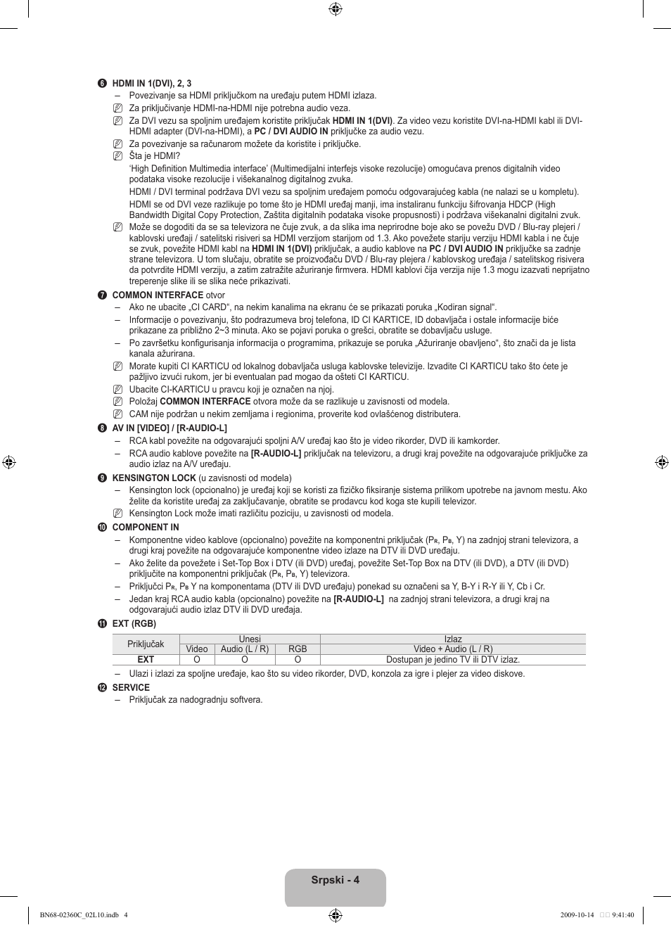 Samsung LE26B450C4W User Manual | Page 292 / 326