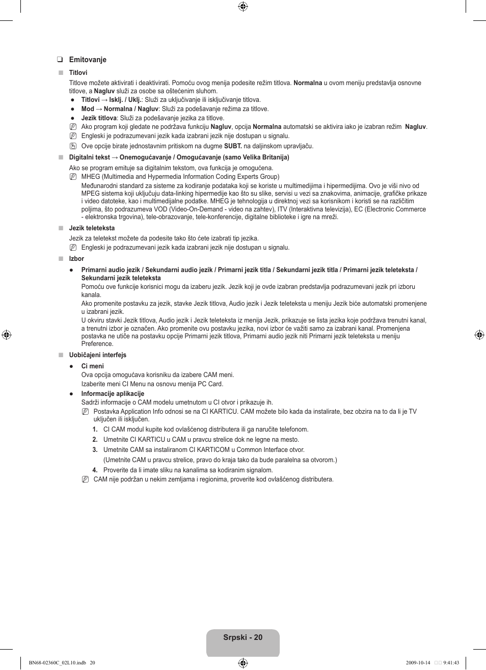 Samsung LE26B450C4W User Manual | Page 308 / 326
