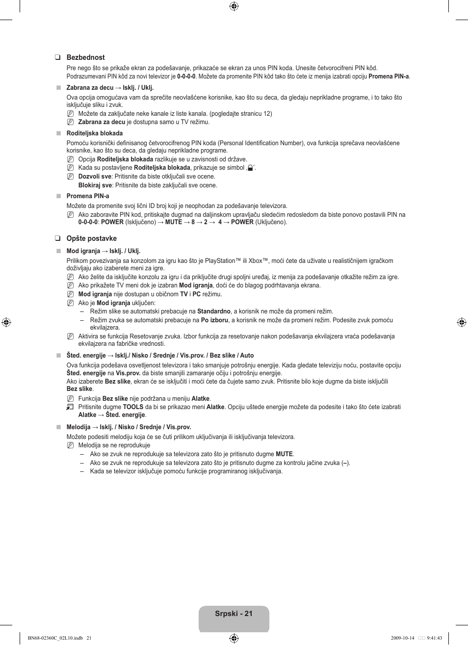 Samsung LE26B450C4W User Manual | Page 309 / 326