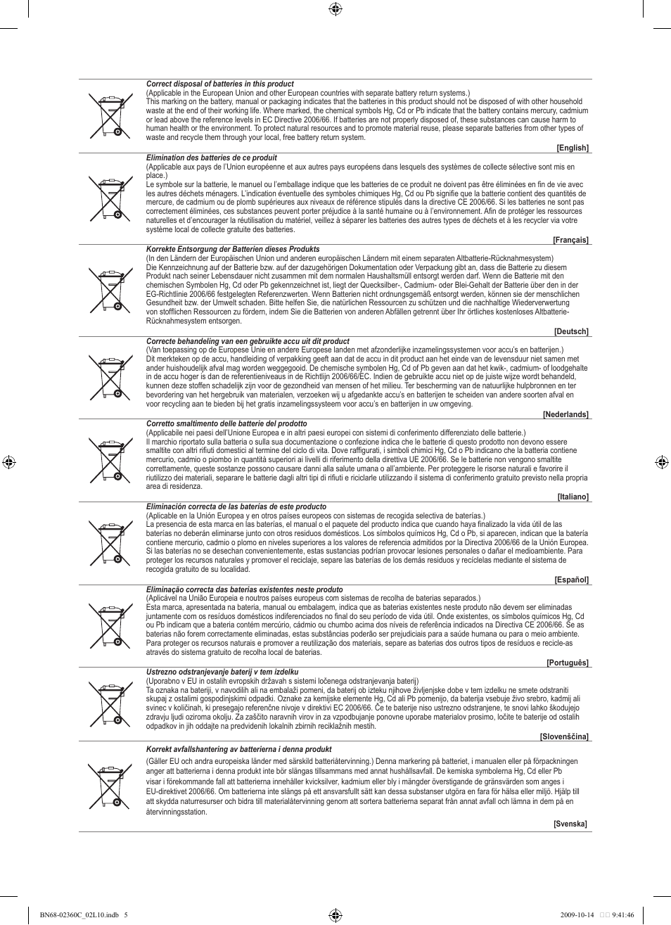 Samsung LE26B450C4W User Manual | Page 324 / 326