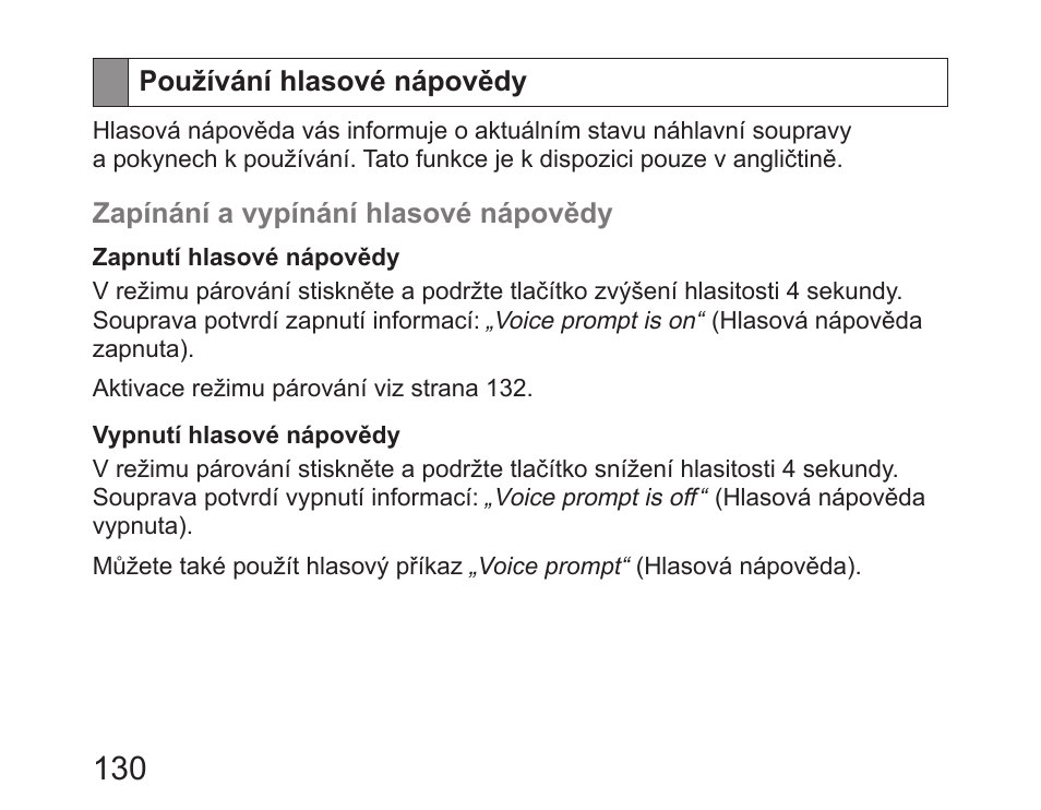 Používání hlasové nápovědy | Samsung HM6450 User Manual | Page 132 / 191