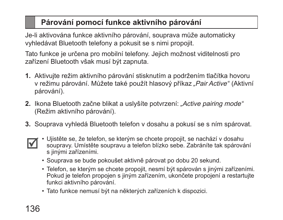 Párování pomocí funkce aktivního párování | Samsung HM6450 User Manual | Page 138 / 191