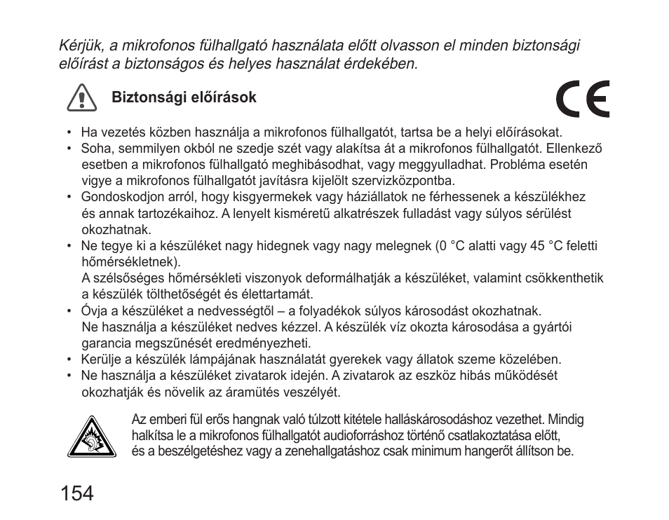 Biztonsági előírások | Samsung HM6450 User Manual | Page 156 / 191