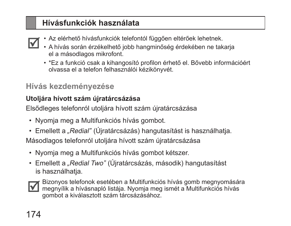 Hívásfunkciók használata | Samsung HM6450 User Manual | Page 176 / 191