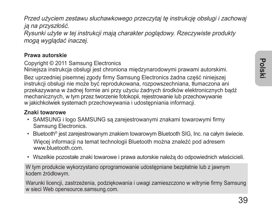 Polski | Samsung HM6450 User Manual | Page 41 / 191